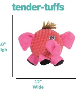 SmartPetLove Snuggle Puppy Tender-Tuffs Ball - Round Pink Elephant Plush Dog Toy - Cute and Fun Plush Ball with Squeakers 13 61x2ItbugL