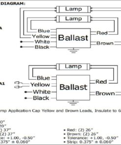 Robertson 3P20132 Fluorescent eBallast for 2 F40T12 Linear Lamps, Preheat- Rapid Start, 120Vac, 50-60Hz, Normal Ballast Factor, NPF, Model RSW234T12120 /A 22 61x3UaC5sUL