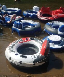 Intex River Run Single Person Inflatable Connecting Lounge Tube 2 Pack 27 61x4TtxkbtL