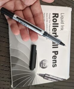 Rollerball Pen Fine Point Pens: 16 Pack 0.5mm Black Gel Liquid Ink Pens Extra Thin Fine Tip Pens, Rolling Ball Point Writing Pens for Note Taking, Signature, Journal, Office/Stationary Supplies 38 61x6WPw7XQL