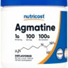 Nutricost Agmatine 100 Grams - Pure Agmatine Powder 100 Servings (Agmatine Sulfate) Unflavored (No Flavor Added) 100 Servings (Pack of 1) 2 61x7ZhIhTiL