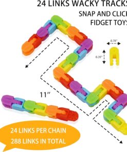 Ganowo Rainbow Fidget Toys Wacky Tracks Snap Click for Kids Students School Finger Sensory Snake Cube Toys Christmas Fidgets Class Gifts for Adults Children Stress Relief ADD ADHD Autism 7 61x8n 0vSrL