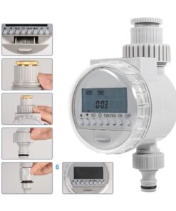1Pc Solar Power Home Garden Auto Water Saving Irrigation Controller LCD Digital Watering Timer,Automatic Irrigation System WiFi Independent Start Time,Automatic Irrigation System WiFi for Each Valve, 11 61x98mGnOwL 1