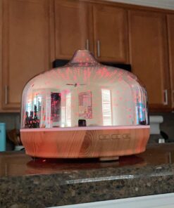 Porseme 500ml Essential Oil Diffuser 3D Glass Aromatherapy Ultrasonic Humidifier - Auto Shut-Off, Timer Setting, BPA Free for Home Hotel Yoga SPA Gift F2-500ml Rose Gold Giant 52 61xAOr1xDXL