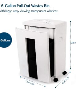 WOLVERINE 18-Sheet 60 Mins Running Time Cross Cut High Security Level P-4 Heavy Duty Paper/CD/Card Ultra Quiet Shredder for Home Office with 6 Gallons Pullout Waste Bin SD9113 (White ETL) 18-Sheet Level P4-White 13 61xAqQ6IQ0L