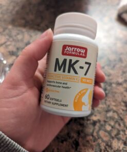 Jarrow Formulas MK-7 90 mcg - Bioactive Form of Vitamin K2 - 60 Servings (Softgels) - For Bone & Cardiovascular Health - Vitamin K2 MK-7 Dietary Supplement - K2 Vitamin Supplement MK-7 - Gluten Free 60 Servings (Pack of 1) 28 61xD8R3MZqL 1