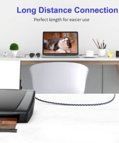 SNANSHI Printer Cable 25 ft USB Printer Cable USB A to USB B Cable Printer USB Cable Compatible with HP, Canon, Dell, Epson, Lexmark, Xerox Printer and More 25ft Grey 11 61xD9TDUQUL