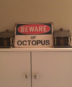Beware Of Octopus 8” x 12” Vintage Aluminum Retro Metal Sign VS302 21 61xDeq5magL