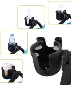 Accmor Stroller Cup Holder with Phone Holder, Bike Cup Holder, Cup Holder for Uppababy Stroller, 2-in-1 Universal Cup Phone Holder for Stroller, Bike, Wheelchair, Walker, Scooter, Black A-Black 26 61xDzrv5L