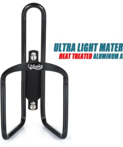 USHAKE Water Bottle Cages, Basic MTB Bike Bicycle Alloy Aluminum Lightweight Water Bottle Holder Cages Brackets(2 Pack- Drilled Holes Required) Black 22 61xGtWbV7L