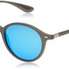 Ray-Ban Rb4237 Round Sunglasses Matte Dark Grey/Grey Mirror Blue 50 Millimeters 16 61xHTPNNklL
