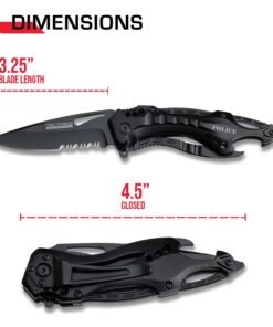 Alternative view of Tac Force- TF-705 Series - Bottle Opener, Glass Punch and Pocket Clip, Tactical, EDC, Rescue Black