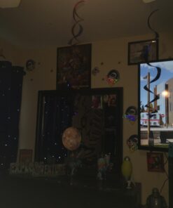 Beistle 10 Piece Solar System Whirls Outer Space Hanging Swirls Educational Classroom Planets Decorations, One size fits most, Multicolored 33 61xJRUAhfL