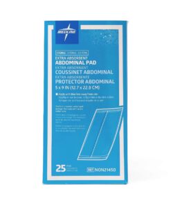 Medline Medline Sterile Abdominal Pad, NON21450H, 5 inch x 9 inch, 2 Packs of 25 Count 5" x 9" 18 61xKNGKkLnL