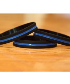Alternative view of SayitBands Thin Blue Line Wristband - Your Choice of Size Default (8")