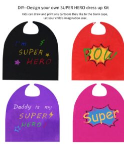 D.Q.Z Kids Superhero-Capes and Masks for Boys Girls Bulk, Children Super Hero Costume Halloween Dress Up Party Favors, 3 Pack 16 61xL4avOuML