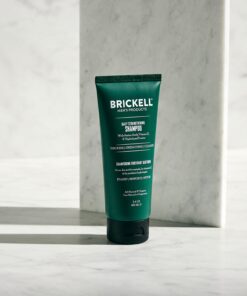 Brickell Men's Products Daily Strengthening Shampoo for Men, Natural and Organic Featuring Mint and Tea Tree Oil To Soothe Dry and Itchy Scalp, Sulfate Free and Paraben Free, 3.4 Ounce, Scented 3.40 Ounce (Pack of 1) 4 61xLLBlvWVL