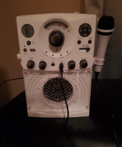 Singing Machine Portable Karaoke Machine for Adults & Kids with Wired Microphone, White - Built-In Speaker, Bluetooth with LED Disco Lights - Karaoke System with CD+G Player & USB Connectivity 25 61xMMb2REjL