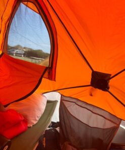 Gazelle Tents T4 Hub Tent, Easy 90 Second Set-Up, UV Resistant, Removable Floor, 4-Person, Orange, 78"x 94" x 94" 22272 T4 Orange/Grey 47 61xN03w5QdL