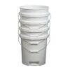 Hudson Exchange 5 Gallon Bucket with Bottom Grip Handle, HDPE, White, 4 Pack 3 61xNslJTjBL