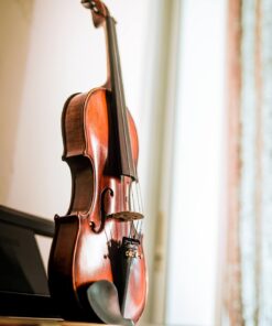 Mendini By Cecilio Violin - MV500+92D - Size 4/4 (Full Size), Black Solid Wood - Flamed, 1-Piece Violins w/Case, Tuner, Shoulder Rest, Bow, Rosin, Bridge & Strings - Adult, Kids Size: 4/4 (Full Size) 77 61xOho1ZR0L