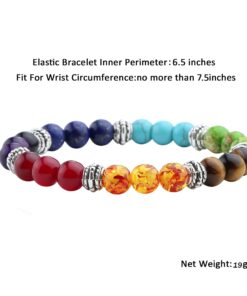 Jovivi 7 Chakras Bracelet Reiki Natural Gemstone Healing Balancing Round Beads Crystal Stone Bracelets for Women 21 61xPL3Y2B3L