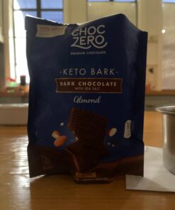ChocZero's Keto Bark, Dark Chocolate Almonds with Sea Salt. Sugar Free, Low Carb. No Sugar Alcohols, No Artificial Sweeteners, All Natural, Non-GMO (2 bags, 15 servings/each) Almond 21 61xQkCYqLL