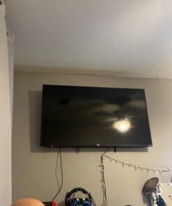 PERLESMITH Tilting TV Wall Mount Bracket Low Profile for Most 23-60 inch LED LCD OLED, Plasma Flat Screen TVs with VESA 400x400mm Weight up to 115lbs, Fits 16" Wood Stud Black 24 61xQpKRP9cL