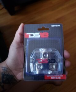 DS18 DB1020 Distribution Ground Block - 1 x 0GA in/ 2 x 0GA Out, Nickle Plated Internal Materials, High-Strength Heat Resistant Plastic Housing, Oversized Screws for Secure Connections (1 in 2 Out) Single 1X0GA in - 2X0GA Out Standard Packaging 23 61xRq6PfYL