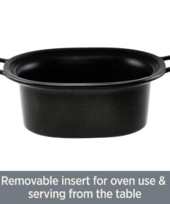 All-Clad Electrics Stainless Steel and Ceramic Slow Cooker with Insert and Lid 6.5 Quart Nonstick 320 Watts Oval Shaped, Programmable, Dishwasher Safe Black Ceramic Insert 6.5-Quart 17 61xS2iXoLqL