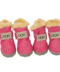 Alternative view of WINSOON Dog Australia Boots Pet Antiskid Shoes Winter Warm Skidproof Sneakers Paw Protectors 4-pcs Set (Size 4, Pink) Size 4