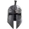 Medieval Warrior 18G Steel Greek Spartan Helmet with Leather Liner BK 15 61xUfb0 V L