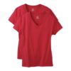 Hanes Women's Perfect-t V-neck T-shirt, Ring-spun Cotton Short Sleeve Tee for Women 2 Deep Red 2 Pack Large 9 61xVGlLfixL