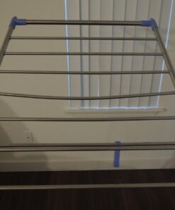 Household Essentials Collapsible Adjustable Gullwing Metal Clothes Drying Rack, Grey 11 61xVpPMtS8L