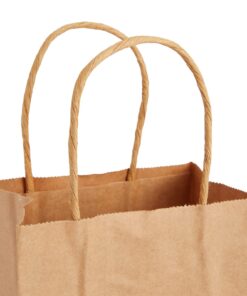 Juvale 24-Pack Small Gift Bags with Handles, 5.3x3x8.5 Inch Bulk Kraft Paper Material Brown Bags, Use for Birthday Party Favors, Reusable Grocery, Retail Shopping, Business, Goodies 5.3 x 3 x 8.5 (Pack of 24) 21 61xW6fSs0iL