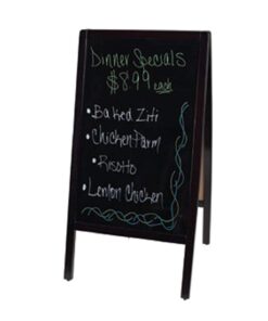 Winco Sidewalk Marker Board with Mahogany Wood-A-Frame, 39.5-Inch x 20.25-Inch