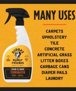 BUBBAS Super Strength Enzyme Cleaner - Pet Odor Eliminator - Carpet Stain Remover - Remove Dog & Cat Urine Odor from Mattress, Sofa, Rug, Laundry, Hardwood Floors and more. Puppy Training Supplies 32 Fl Oz (Pack of 1) 21 61xX BchZWL