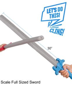 Liberty Imports 2 PCS Giant Foam Swords, Large 1:1 Scale Strong Toy Weapons, Kids Medieval Warrior Knights Pretend Play Safe Fighting Set - Red vs Blue (30 Inches) 10 61xYWFwD9mL