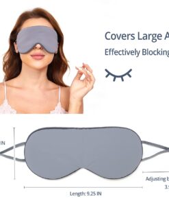 Sleeping Mask 2 Pack, Warm, Cool Double-Sided Use of Sleep Mask, Super Soft Blindfold with Adjustable Strap, Block Out Light, Comfort Sleep Eye Mask for Travel Meditation Nap Dark Gray/Light Gray + Purple/Pink 12 61xaSjgDrJL