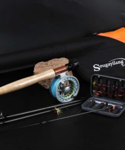 Sougayilang Saltwater Freshwater Fly Fishing Rod with Reel Combo Kit A: Silver Kits with Bag 12 61xagt5KSiL