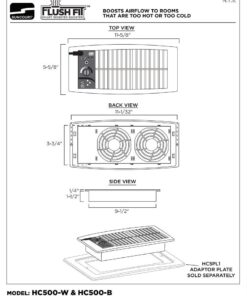 Suncourt Flush Fit HC500-B Vent Cover with Fan Booster, Energy Efficient AC Register Booster, Improved Air Flow for Better Indoor Heating and Cooling, Brown For 4”x10” register openings 18 61xanoxK3RL