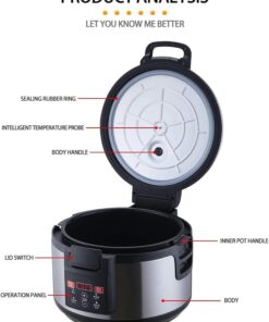 2200W Tapioca Boba Pearl Cooker, Commercial 16L Fully Automatic Pearl Pot With Non-Stick And Touchscreen Design, Sago Cooker For Boba Tea/Bubble Tea 12 61xfVzmmcRL