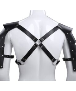 iiniim Men's Adjustable Faux Leather Body Chest Harness with Shoulder Armors Buckles 15 61xgfKRMqwL