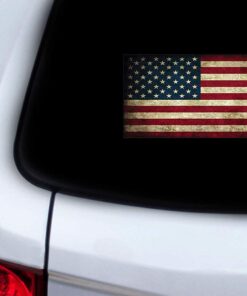 Alternative view of Rustic American Flag Decal Vinyl Graphic Bumper Sticker perfect for your car, truck, suv, rv, motorcycle, scooter, van, semi or whatever it is you drive.