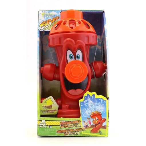 Rhode Island Novelty Kids Sprinkler Fire Hydrant, Attach Water Sprinkler for Kids to Garden Hose for Backyard Fun, Splash All Summer Long, Sprays Up to 8 Ft.(Red)