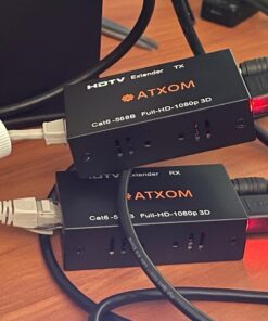 ATXOM HDMI Over Ethernet Extender, Over Cat 5e/6/7 LAN Cable, Up to 200Ft, Full HD 1080P @ 60HZ, EDID Copy, Dolby Digital/DTS Compatible, High Resolution Signal, POC Transmitter and Receiver 63 61xiU8DHMYL