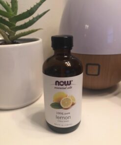 NOW Essential Oils, Lemon Oil, Cheerful Aromatherapy Scent, Cold Pressed, 100% Pure, Vegan, Child Resistant Cap, 4-Ounce 4 Fl Oz (Pack of 1) 36 61xiqJrYnqL