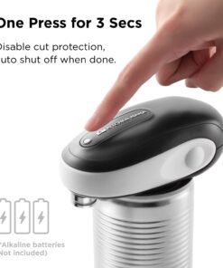 Alternative view of Kitchen Mama One-To-Go Electric Can Opener: Open Cans with One Press- Auto Detect Any Can Shapes, Auto-Stop As Task Completes, Smotth Edge, Handy with Lid Lift, Battery Operated Can Opener (White) White with Black