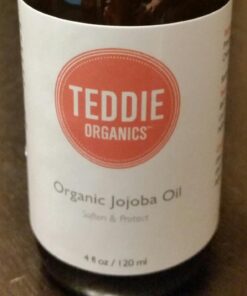 Teddie Organics Golden Jojoba Oil 100% Pure Organic Cold Pressed and Unrefined 4oz - Natural Moisturizer for Face Hair and Sensitive Skin, Carrier Oil for Essential Oils 4 Fl Oz (Pack of 1) 60 61xjudIeCKL
