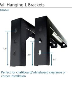 Elite Screens 12" Black Projector Screen L-Brackets, Reinforced Single Metal Welded Construction, Wall or Ceiling Mount - Includes Hooks and Hardware, Model: ZVMAXLB12-B 12" Black L-Bracket 12 61xkb5dkfpL